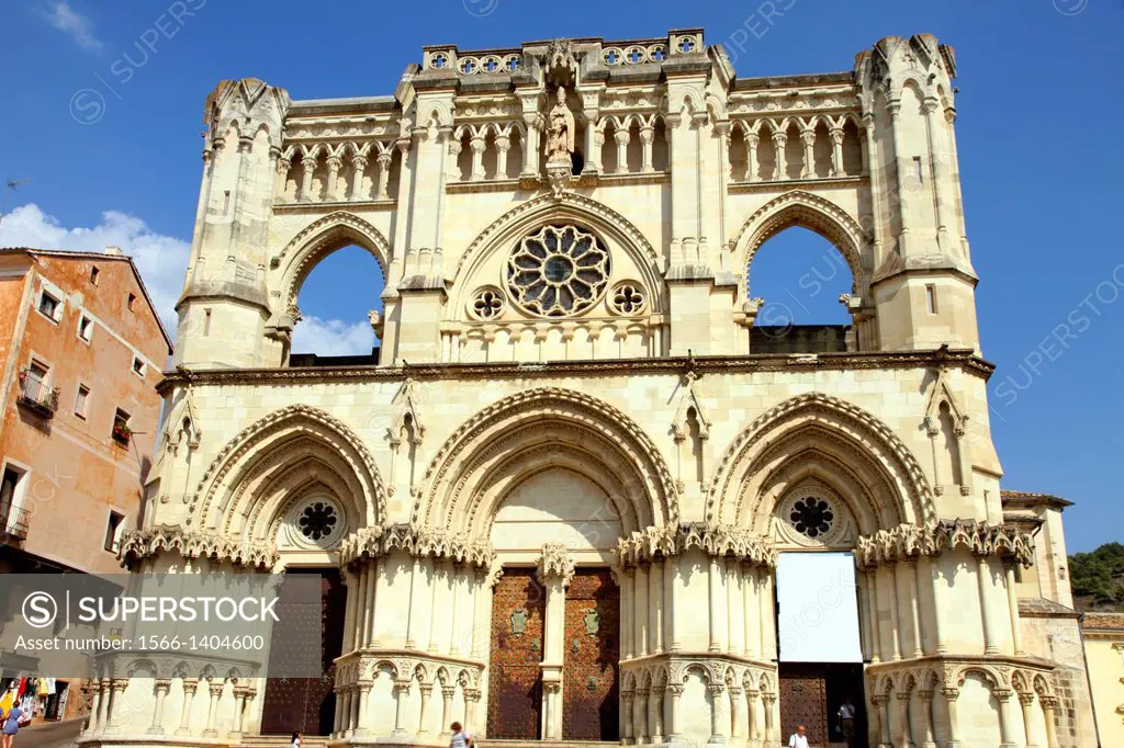 Neo gothic cathedral in Cuenca Castile La Mancha Spain is world heritage site.