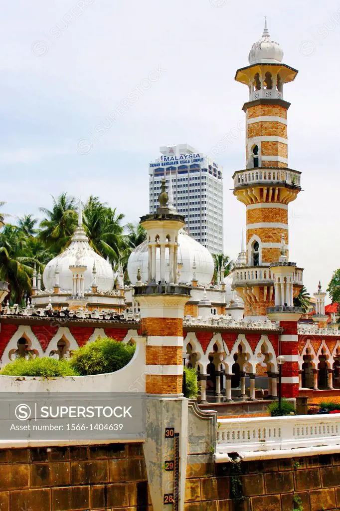 Masjid Jamek, Jame Mosque, city of Kuala Lumpur, Malaysia.