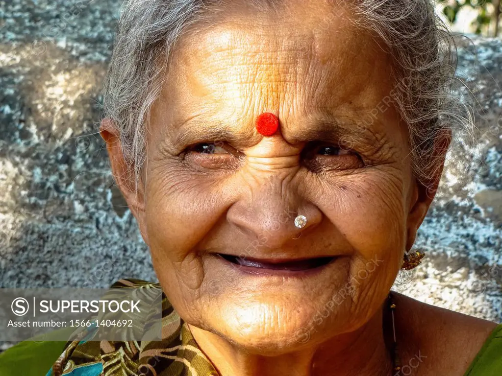 portrait of older indian woman