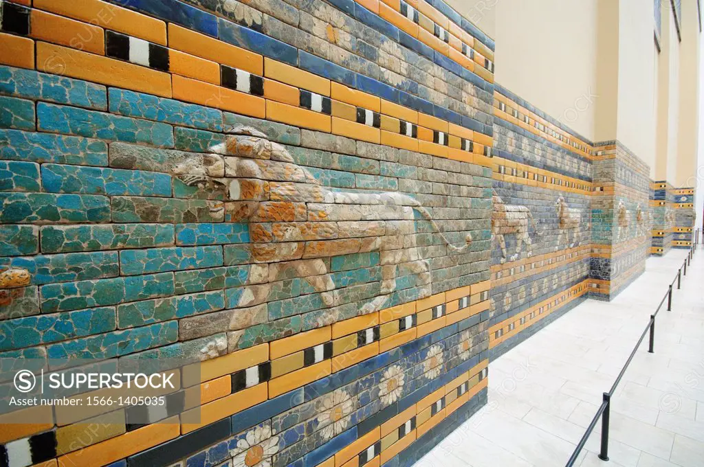 Germany, Berlin, Pergamon Museum, Lion from Ishtar Gate of the Ancient City of Babylon.