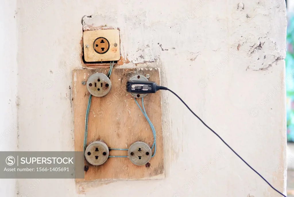 Brazil, Bahia, Lencois: Quite typical house electrics.