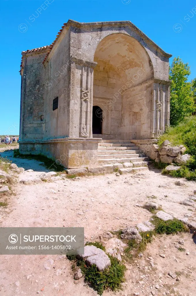 Mausoleum of Dzhanike-Khanym, daughter of Tokhtamys. Çufut Qale, Chufut-Kale Jewish Fortress Crimea, Ukraine, Eastern Europe.