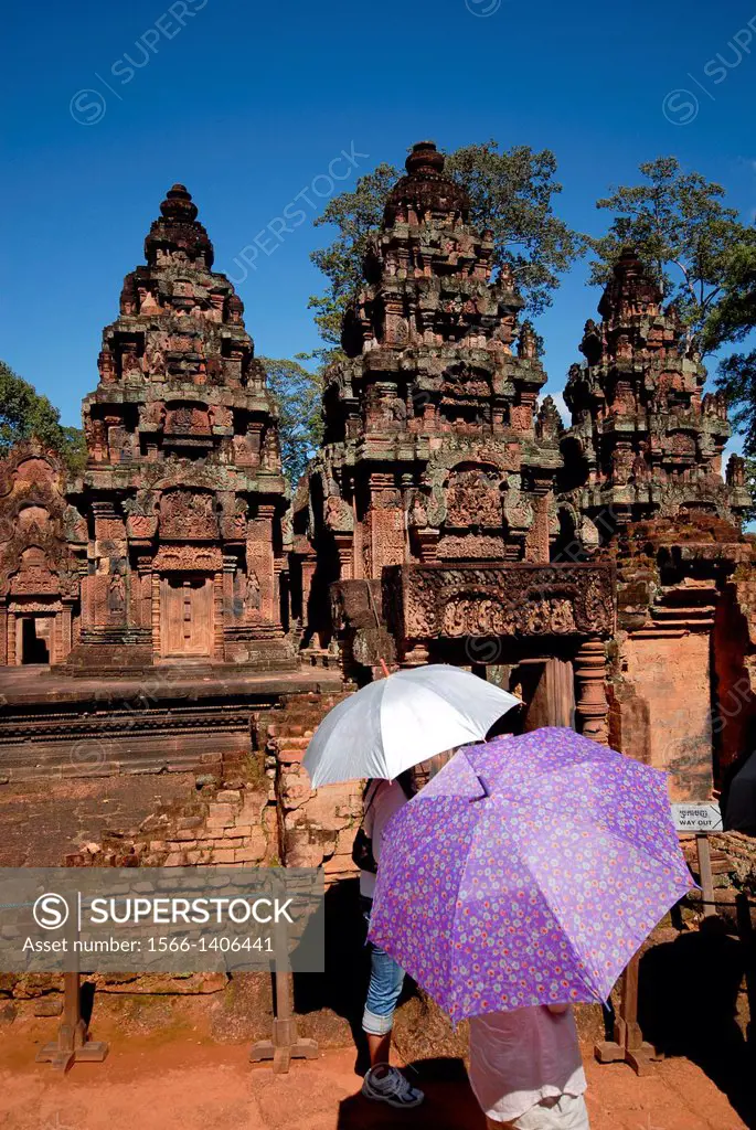 the Banteay Srei temple of the Angkor Wat complex in Cambodia
