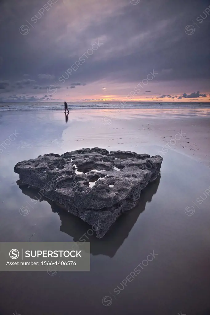Strewn rocks across the beach at Dunraven Bay near to Southerndown on the Glamorgan Heritage Coastline.