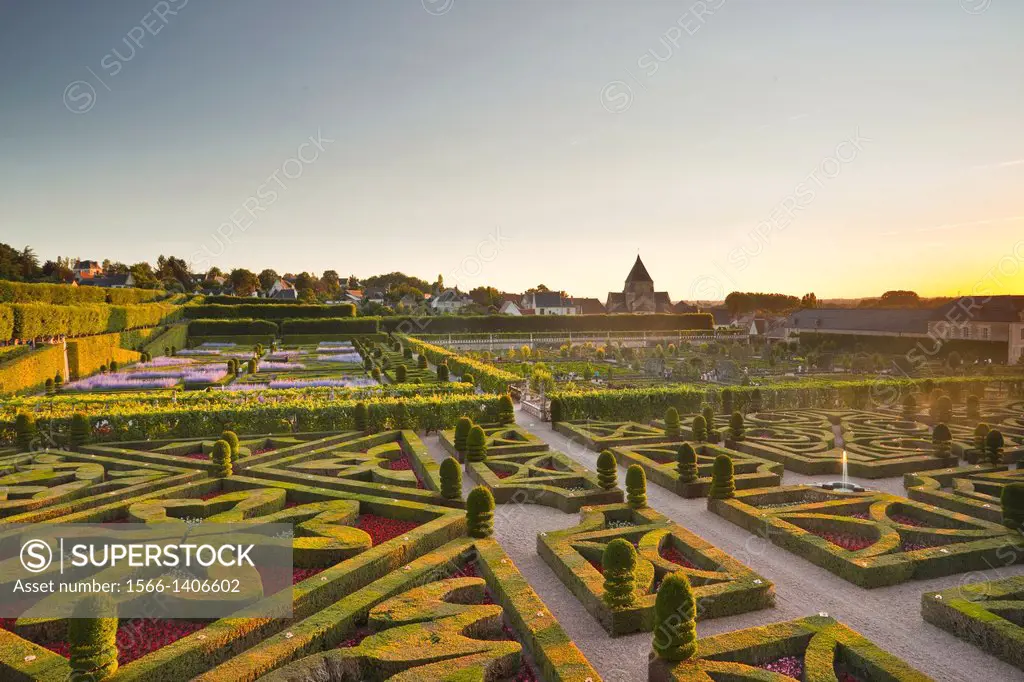The gardens at Villandry chateau, France.
