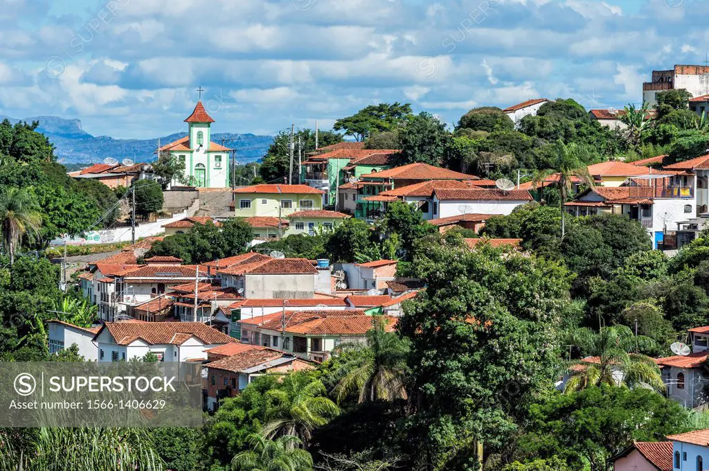 View over Diamantina and the Nossa Senhora da Consolaçao Church, Minas Gerais, Brazil.