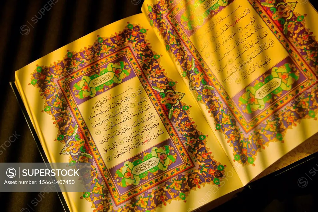 The KOran, Qur´an, Muslim Holy Book in Arabic written
