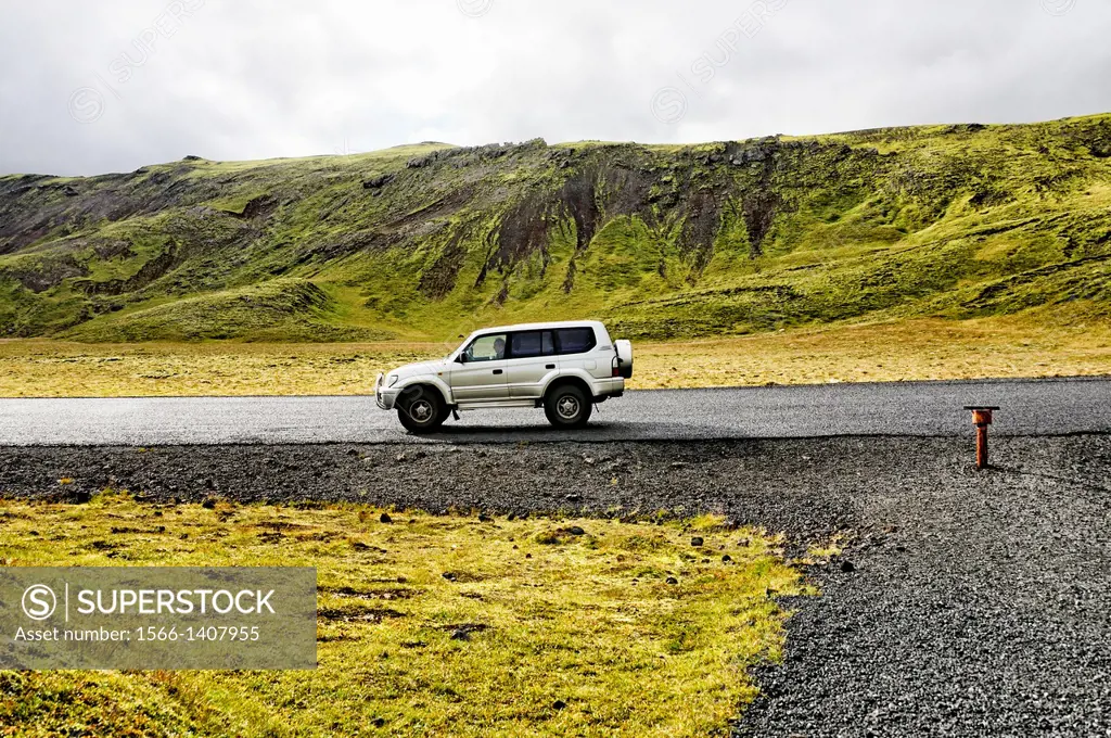 truck - most popular car in Iceland, inland of Iceland.