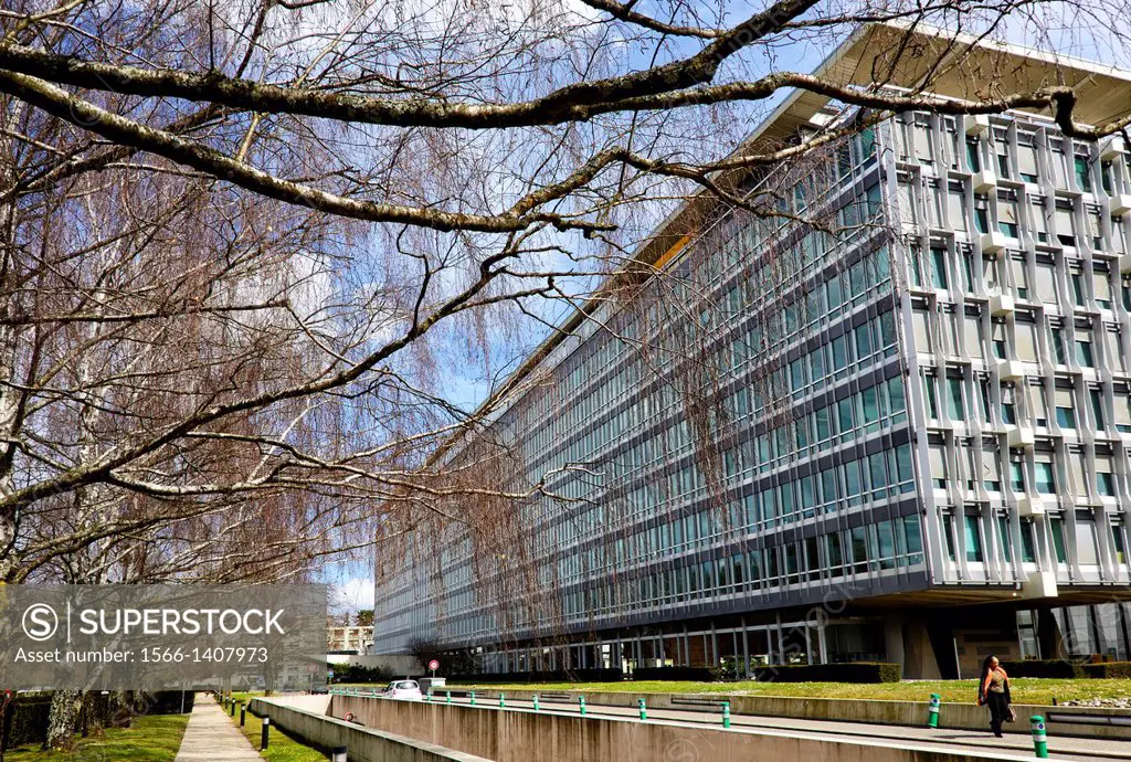 building of W.H.O. - World Health Organization Headquarters in Geneva, Switzerland.