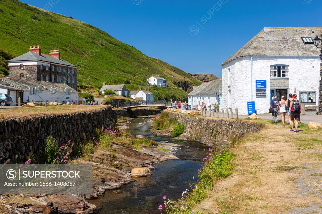 Boscastle (Cornish: Kastel Boterel), a village on the north coast of Cornwall, England, UK, Europe.