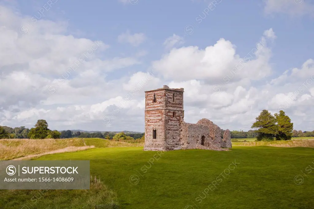 Knowlton Church in the Dorset countryside.