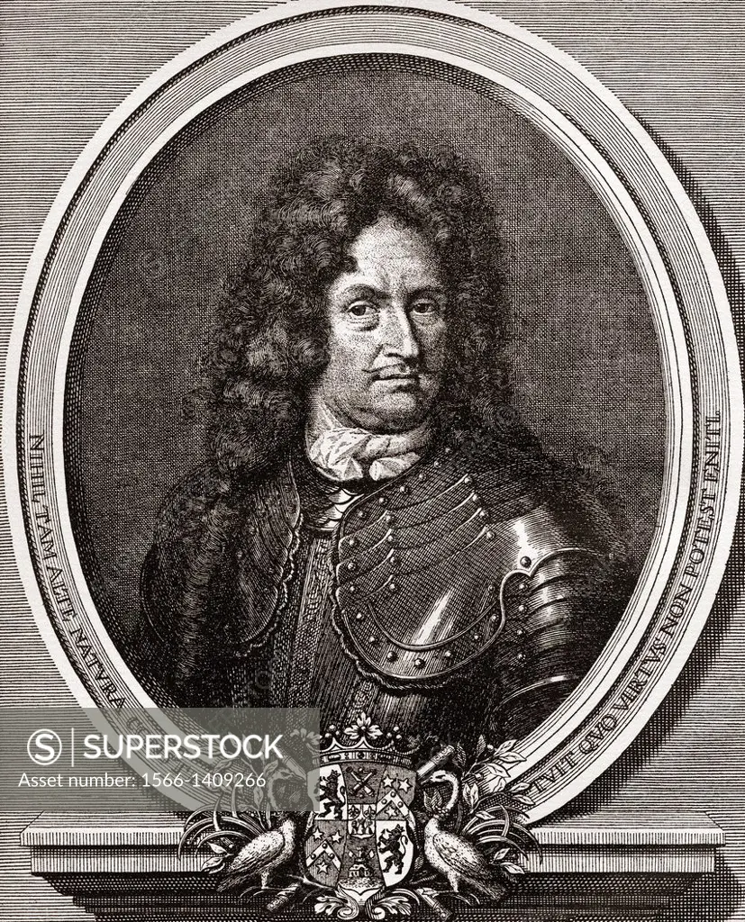Count Erik Jönsson Dahlbergh, 1625-1703. Swedish engineer, soldier and field marshal. From Notes Autographes du Comte Erik Dahlbergh, published 1913.