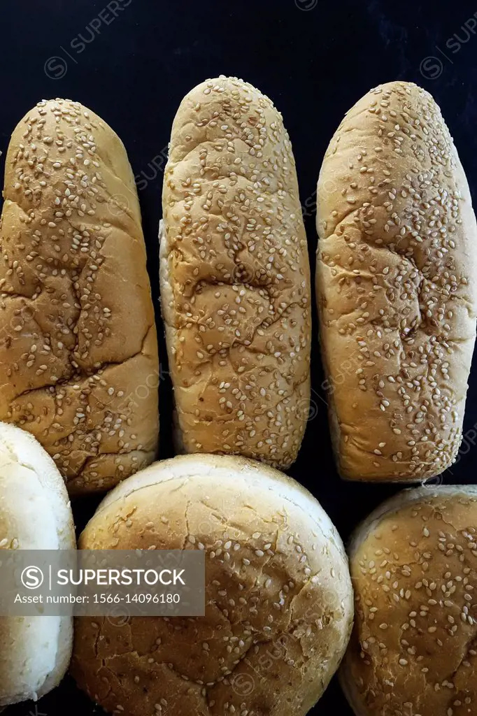 Bread buns for hamburgers or hot dogs.