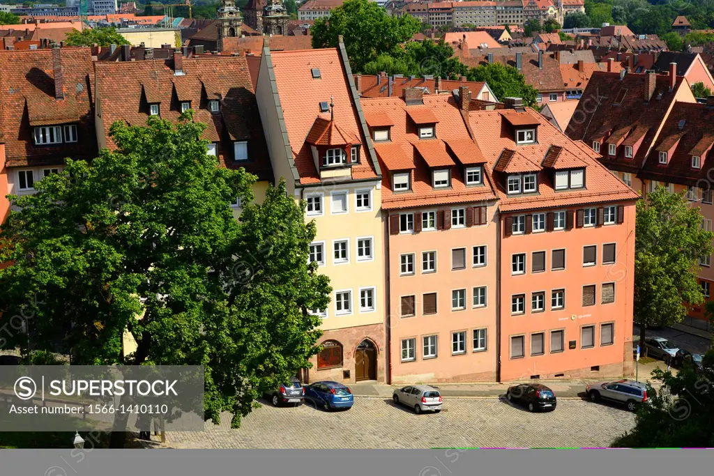 View of Nuremberg from Castle Nürnberg Germany Deutschland DE.