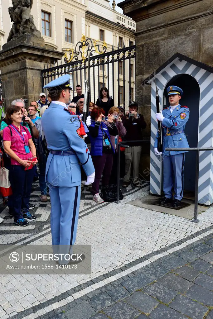 Changing of the Guards Sentry Prague Castle Czech Republic Europe CZ.