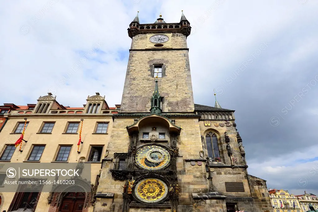 Astronomical Clock Old Town Square Prague Czech Republic CZ Europe.