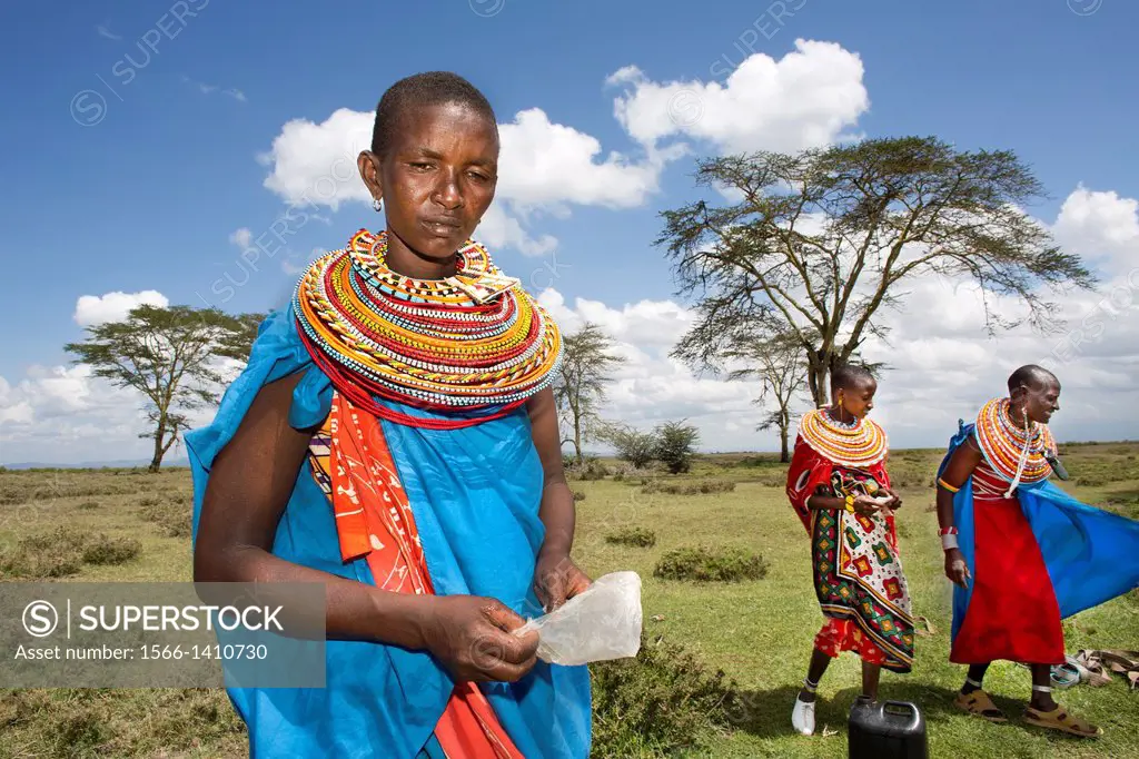 Samburu tribe in Northern KenyaSamburu tribe in Kenya fetching water.