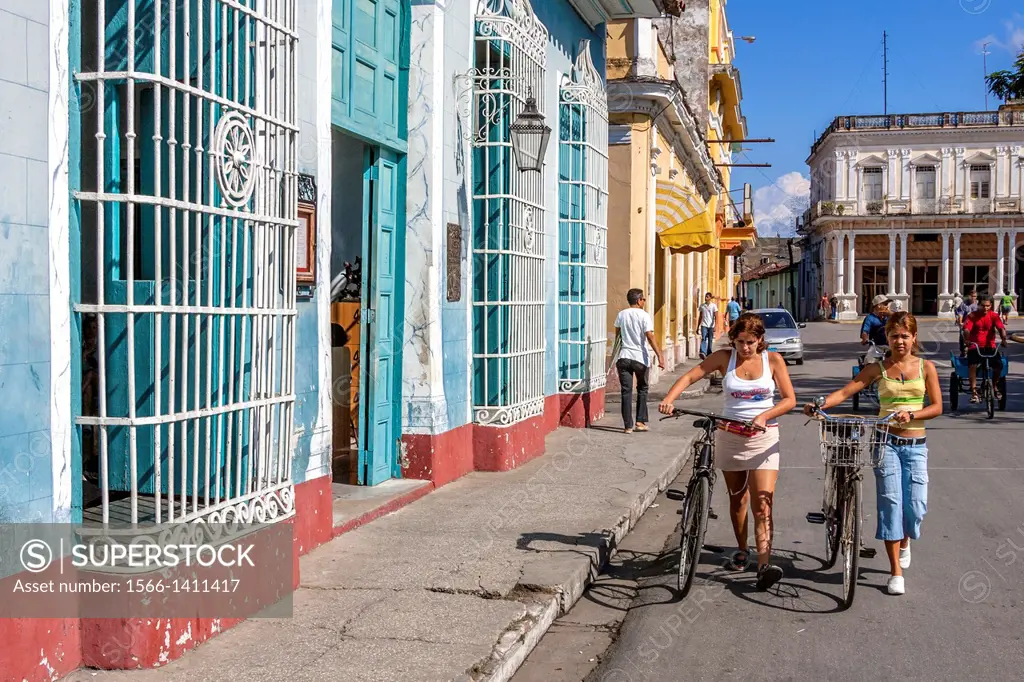 A Colourful Street Scene, Sancti Spiritus, Cuba.