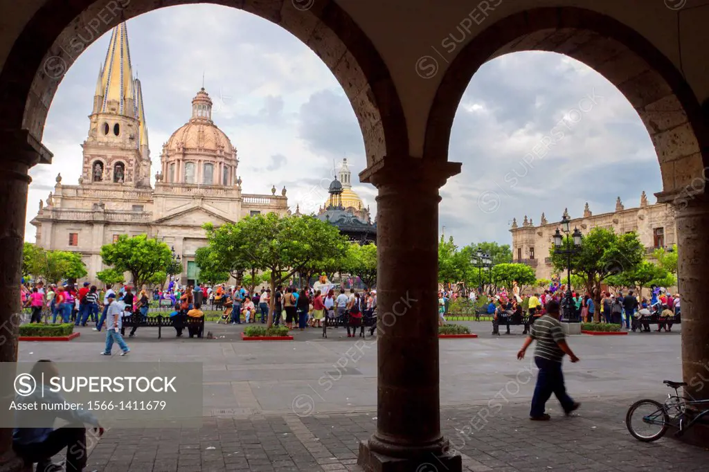 Cathedral in Plaza de Armas. Guadalajara, Jalisco. Mexico