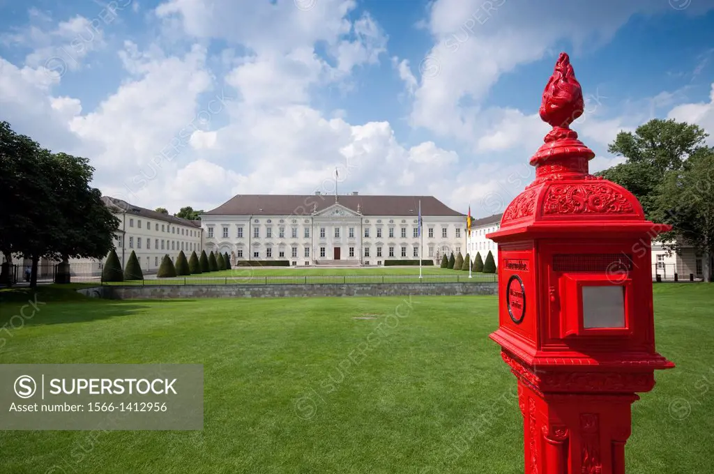 Germany, Berlin, Red Fire Alarm, Bellevue Palace, the Office of the German President.