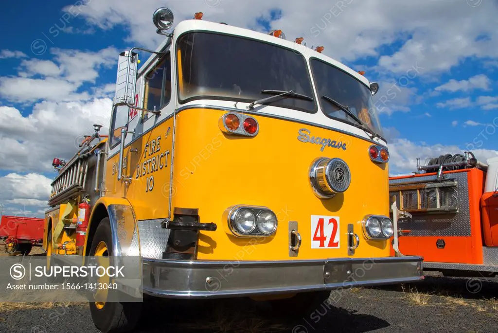 Seagrave fire truck, Great Oregon Steam-Up, Antique Powerland, Brooks, Oregon.