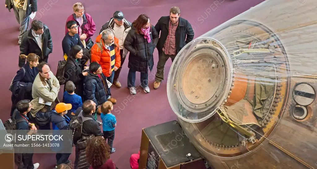 "Washington, DC - The Apollo 11 command module, """"Columbia,"""" on display at the Smithsonian´s National Air and Space Museum. Columbia carried the ...