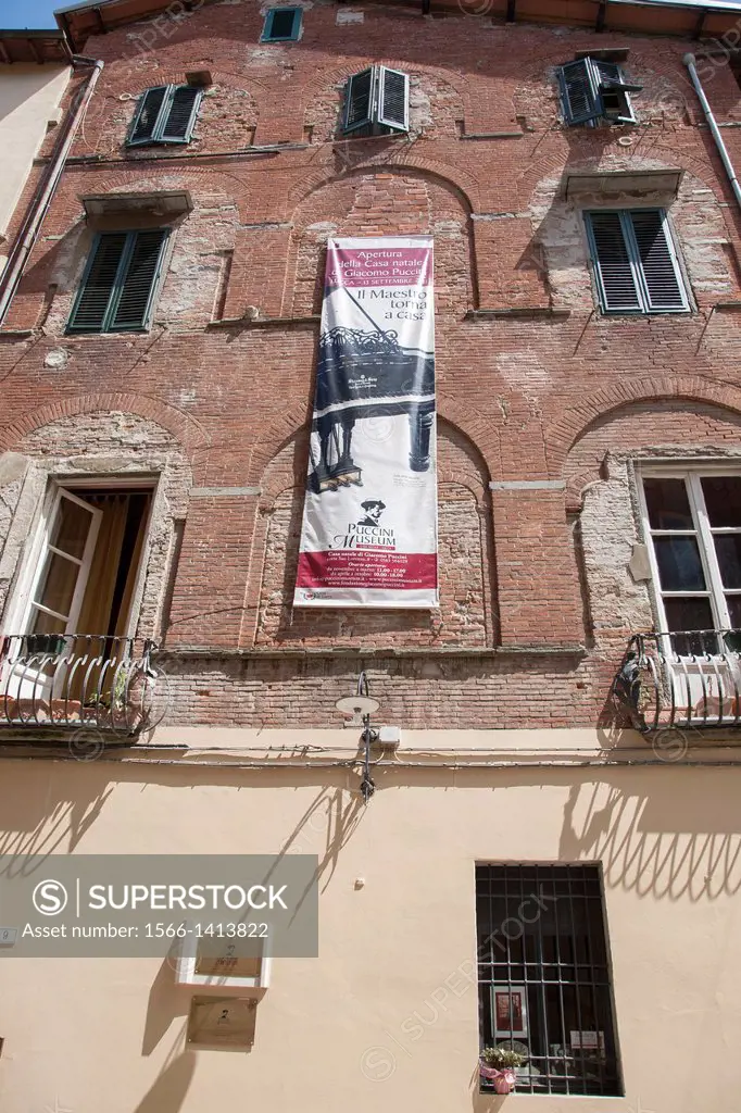 Puccini Museum, House and Birthplace, Lorenzo; Square; Lucca; Tuscany; Italy.
