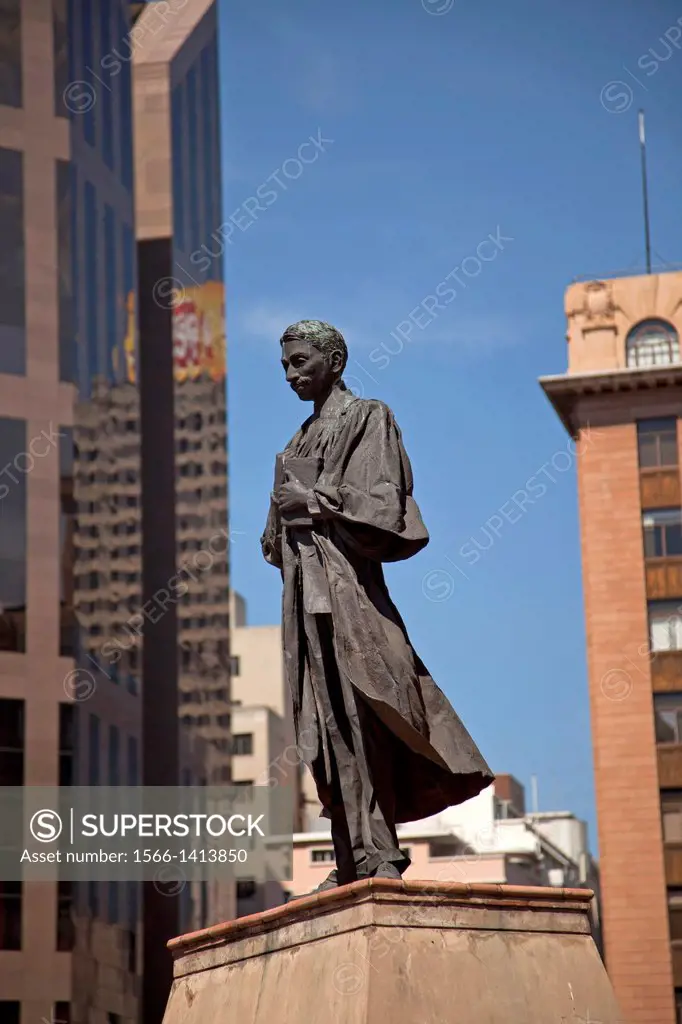 Ghandi statue on central Ghandi Square in Johannesburg, Gauteng, South Africa, Africa.