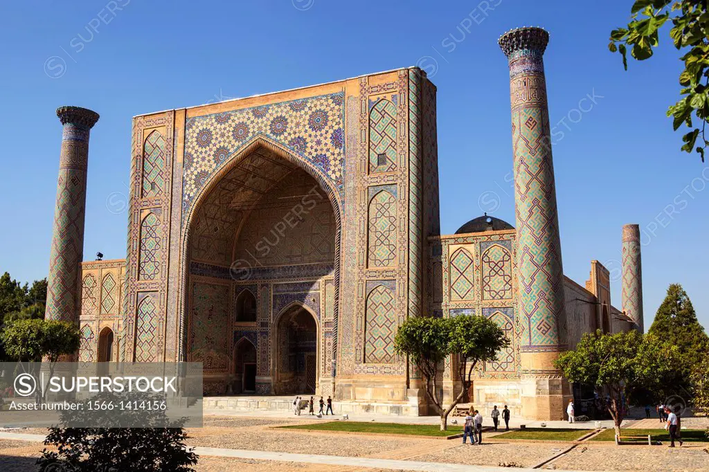 Ulugh Beg Madrasah, also known as Ulugbek Madrasah, Registan Square, Samarkand, Uzbekistan.