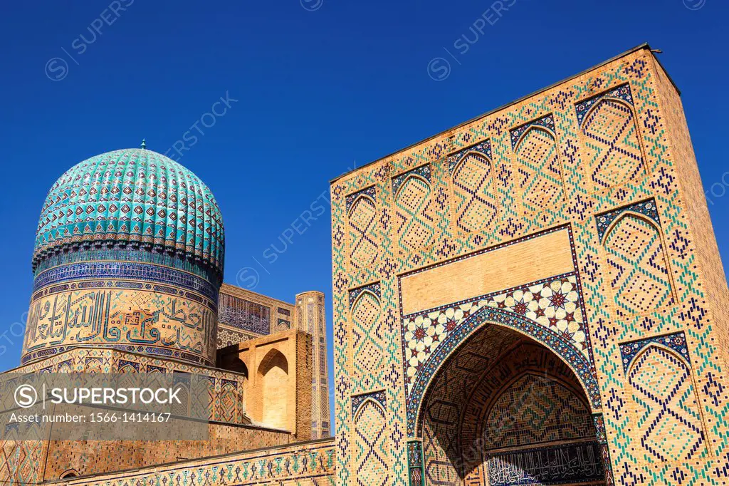 Bibi Khanym Mosque, also known as Bibi Khanum Mosque, Samarkand, Uzbekistan.