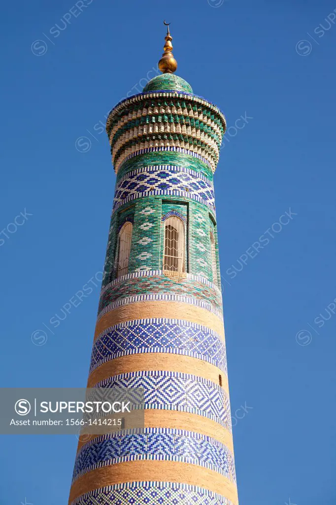 Islam Khodja Minaret, Ichan Kala, Khiva, Uzbekistan.