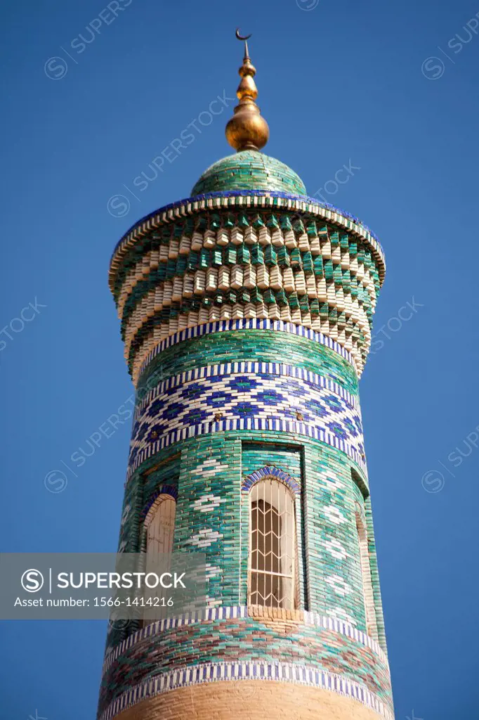 Islam Khodja Minaret, Ichan Kala, Khiva, Uzbekistan.