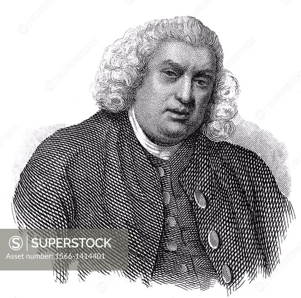 Samuel Johnson, 1709 - 1784, an English scholar, writer, poet and critic,.