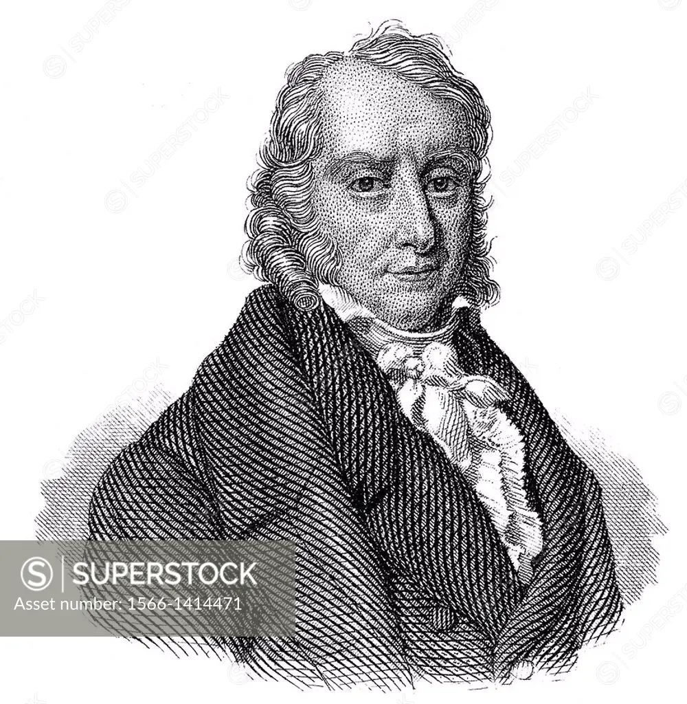 Portait of Henri-Benjamin Constant de Rebecque or Benjamin Constant, 1767 - 1830, a Swiss-born French politician, writer on politics and religion,.
