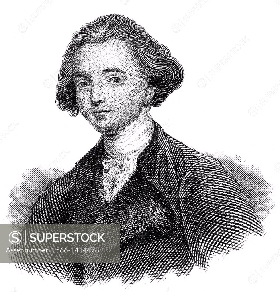 Portait of Sir William Jones, 1746 - 1794, an Anglo-Welsh philologist and scholar of ancient India,.