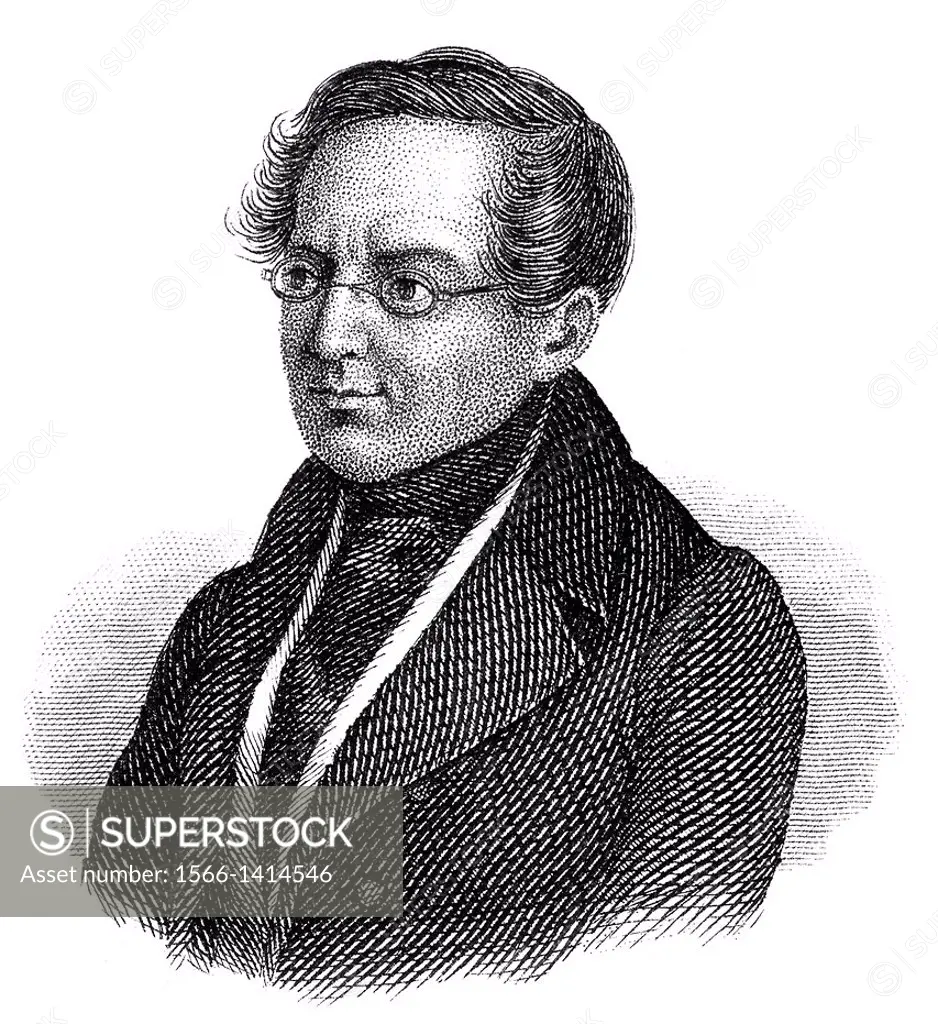 portrait of Joseph Ritter von Russegger, 1802 - 1863, Austrian geologist,.