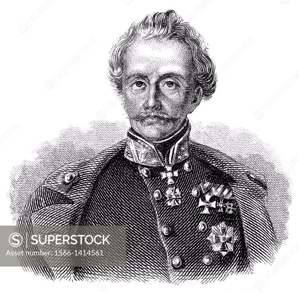 Portrait of Heinrich Hermann Josef Freiherr von Hess or Hess, 1788 - 1870, an Austrian soldier and field marshal,.