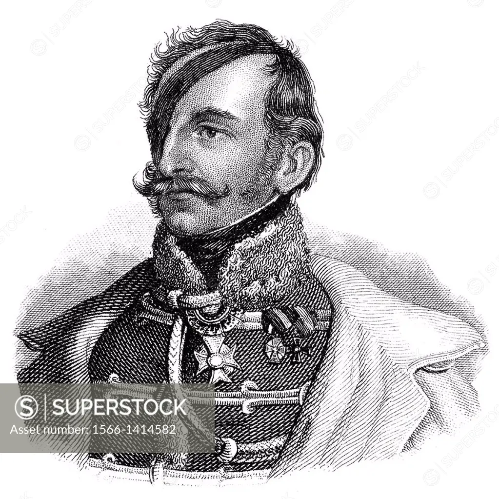 Portrait of Franz Joseph von Schlik of Bassano and Weisskirchen, 1789 - 1862, an Earl and Austrian general,.