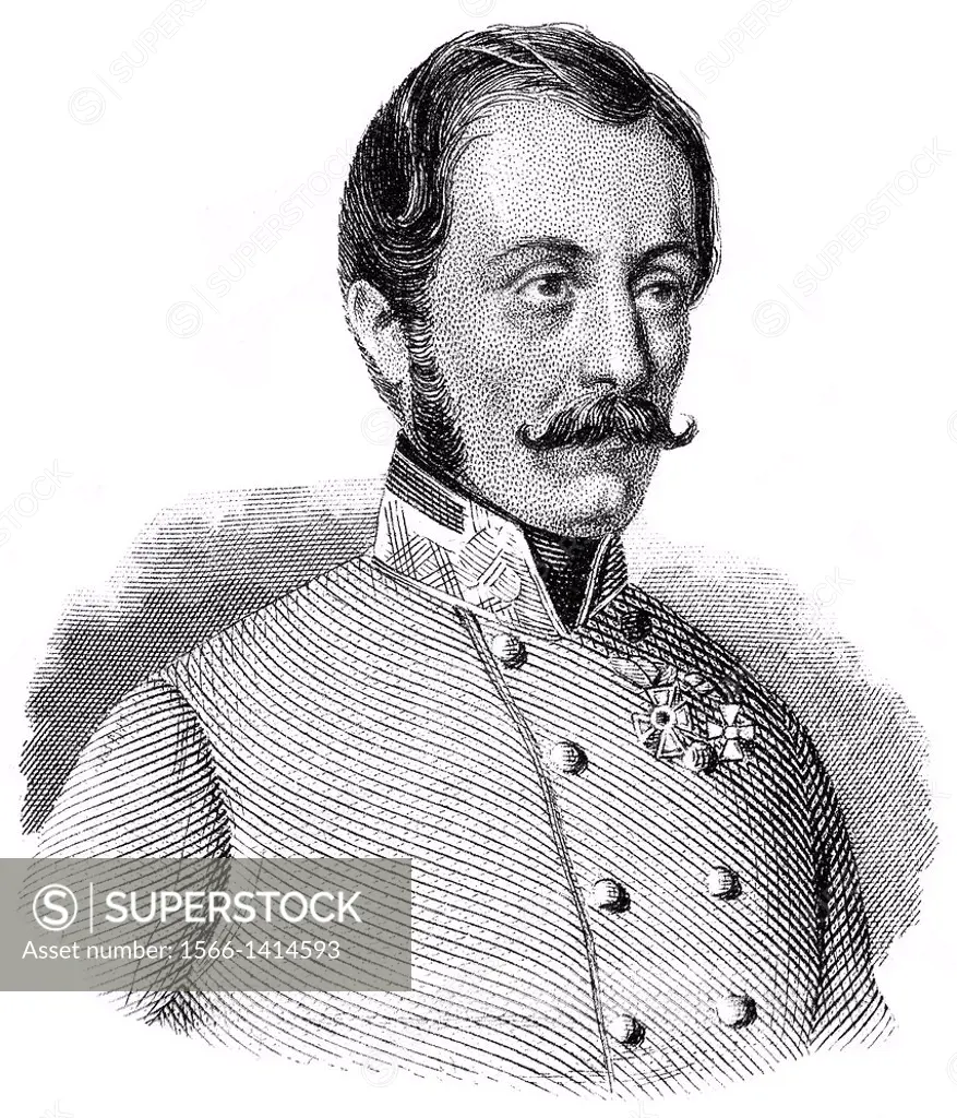 Portrait of Ludwig August Ritter von Benedek or Lajos Benedek, 1804 - 1881, an Austrian general of Hungarian descent,.