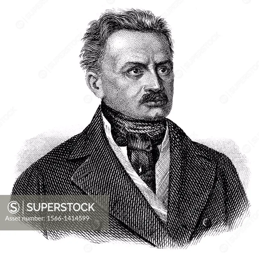 Portrait of Joseph Maria Ernst Christian Wilhelm von Radowitz, 1797 - 1853, conservative Prussian statesman and general,.