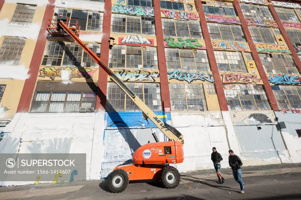The Five Pointz building in Long Island City in Queens in New York, once covered in graffiti artwork. The 200, 000 square foot outdoor art exhibit spa...