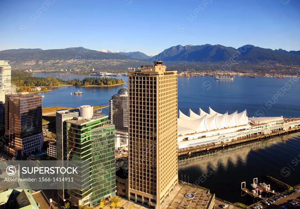 Canada, Vancouver, skyline, Coal Harbour, Canada Place,.