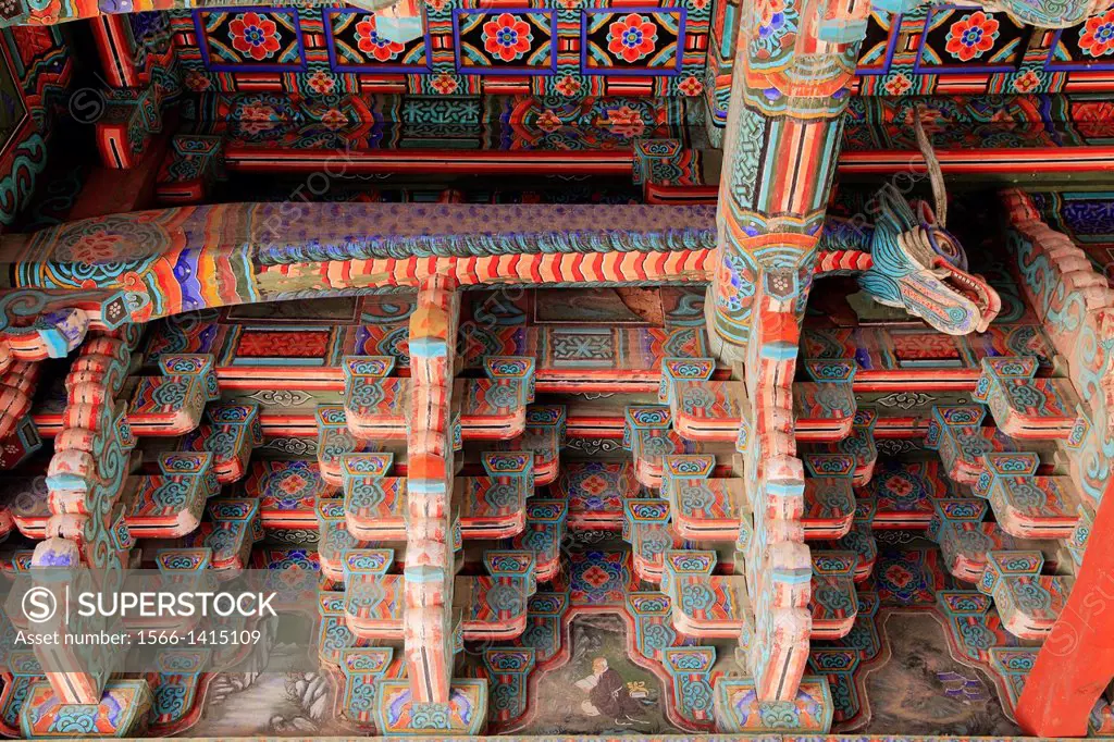South Korea, Gyeongju, Bulguk-sa, buddhist temple, interior,.