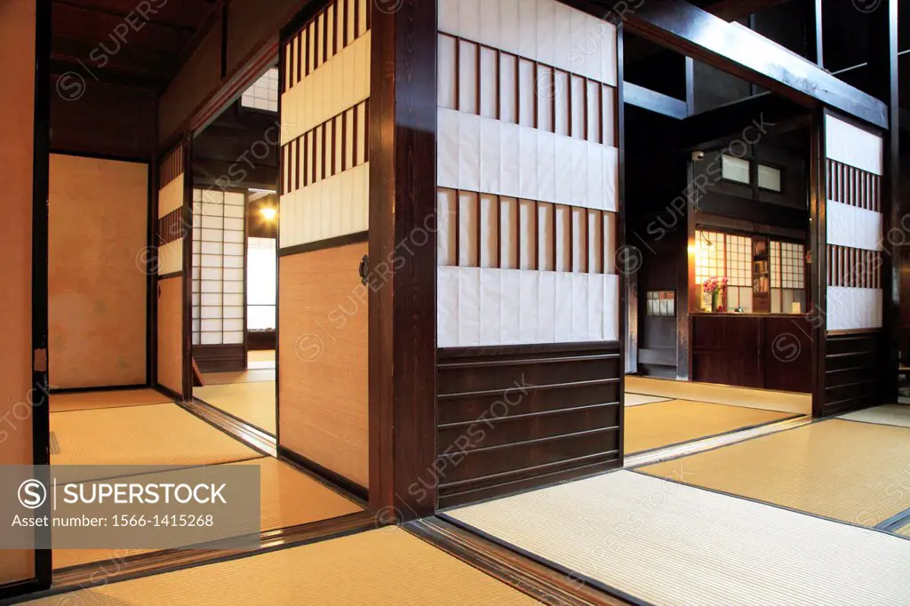 Japan, Hida, Takayama, Yoshijima Heritage House, interior,.