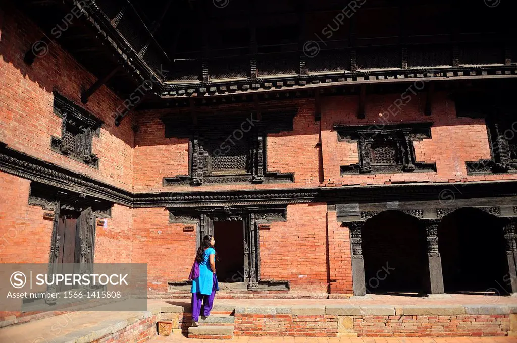 Inner courtyard on Royal Palace, Durbar Square, Patan, Nepal