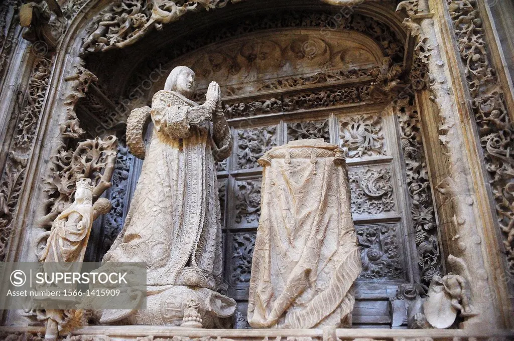 Sepulchre of Alfonso de Castilla, by Gil de Siloé, Abbey of Cartuja de Miraflores, Burgos, Spain