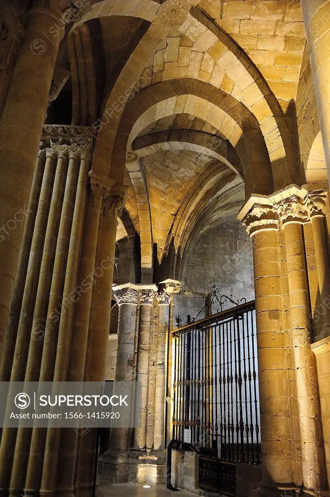 Romanesque wall, Cathedral, Santo Domingo de la Calzada, La Rioja, Spain