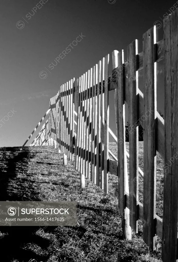 Snow fence without snow