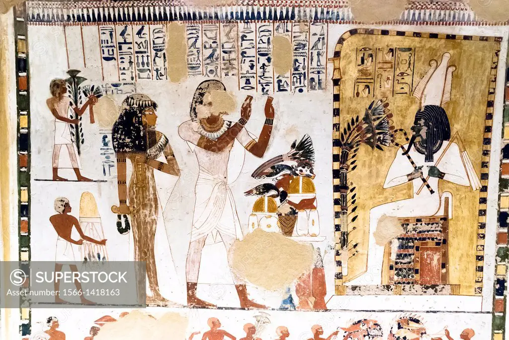 hieroglyphs in the tomb chapel of Menna - Deir el-Medina, Upper Egypt.