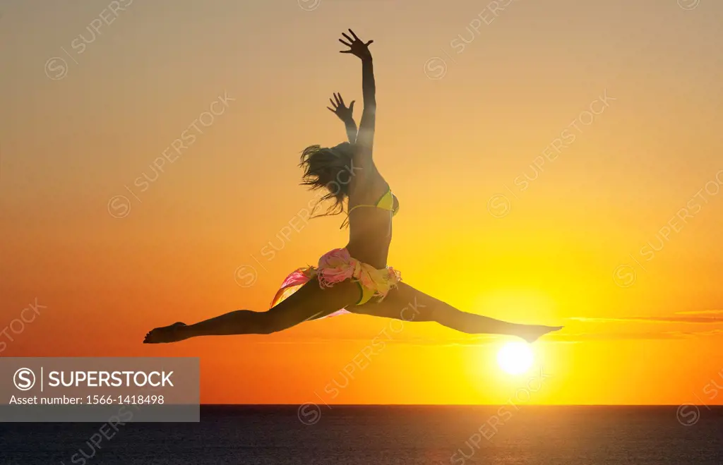 Young woman on the beach, Miami Beach, Florida, USA